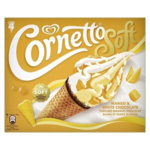 Cônes mangue chocolat blanc 4x140ml